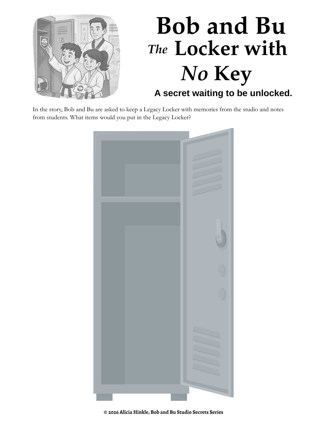 Preview of The Locker with No Key printable Legacy Locker activity
